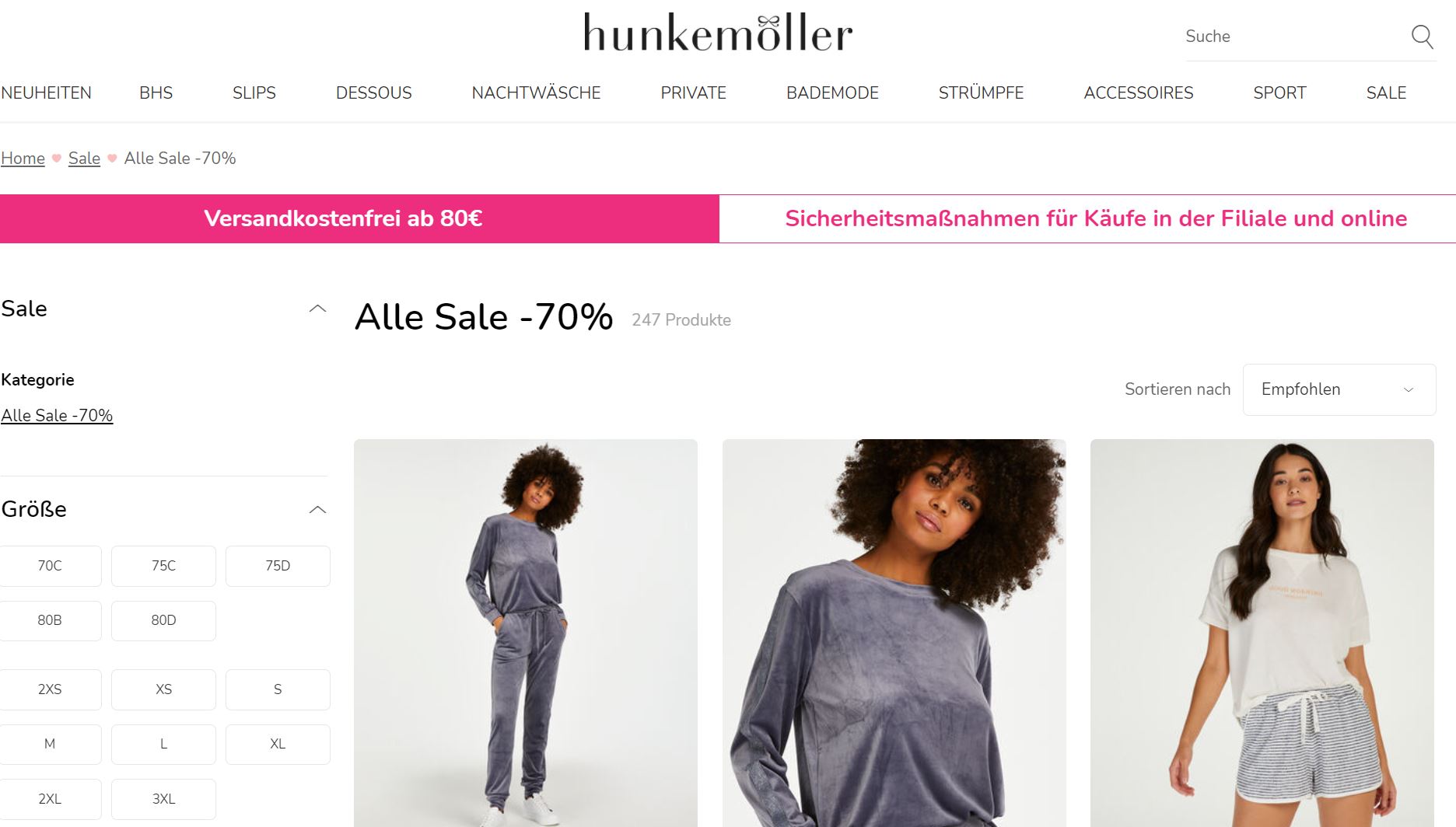 Hunkemöller SALE: sparen Sie bis zu 50% Rabatt